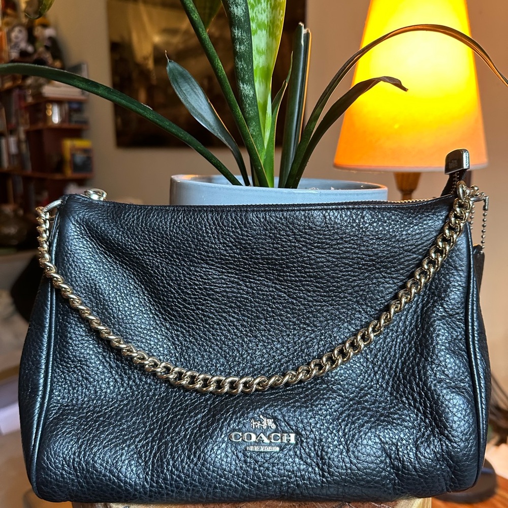 NOT FOR SALE Coach Carrie Pebbled Black Zippered Bag